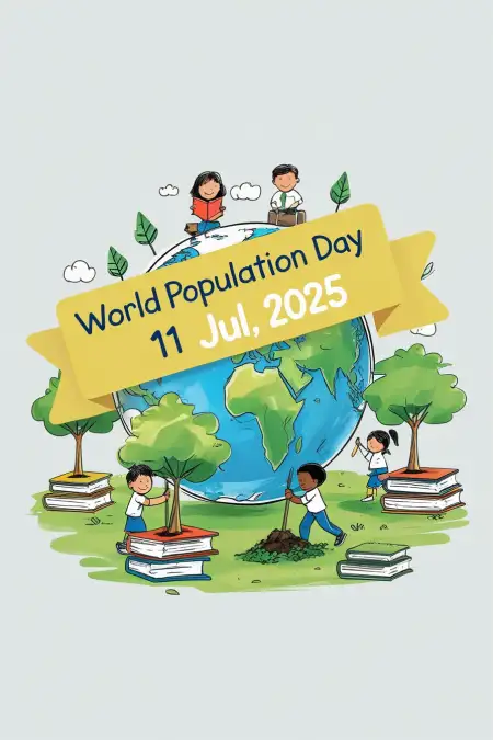 World Population Day Hd Banner 2025 - Free World Population Day Download