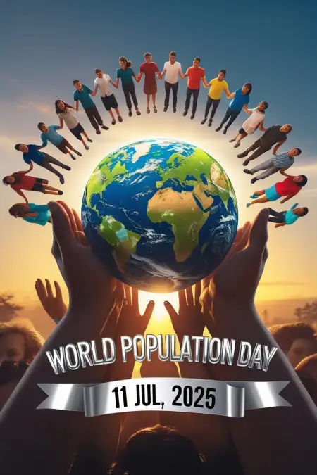 World Population Day Poster With Date - Free World Population Day Download
