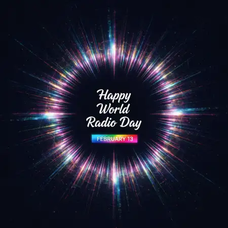 World Radio Day 3d Typography Design - Free World Radio Day Download