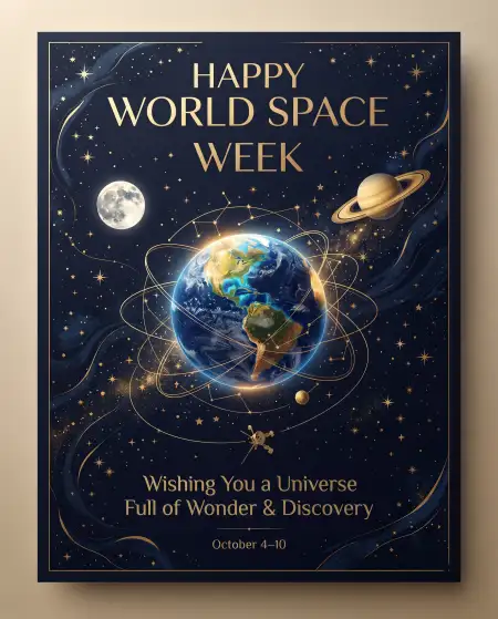 world space week greeting card design - World Space Week 2026 Design
