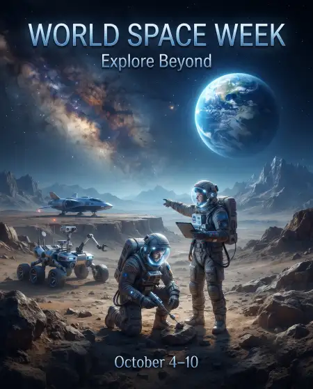 world space week planet background - World Space Week 2026 Background