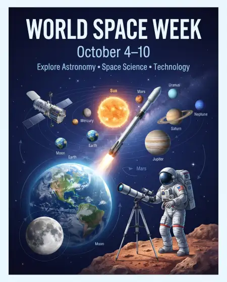 world space week science and technology poster