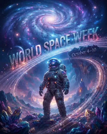 world space week space exploration poster