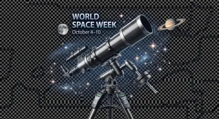 world space week telescope png