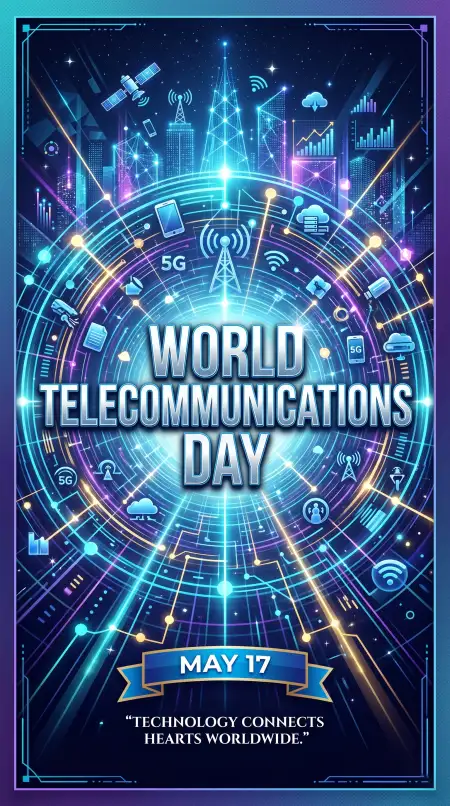 World Telecommunications Day 2026 Telecom Vector Illustration - Free World Telecommunications Day Download