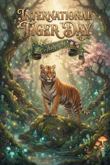 World Tiger Day 2026 Forest Illustration - Free International Tiger Day 2026 Download