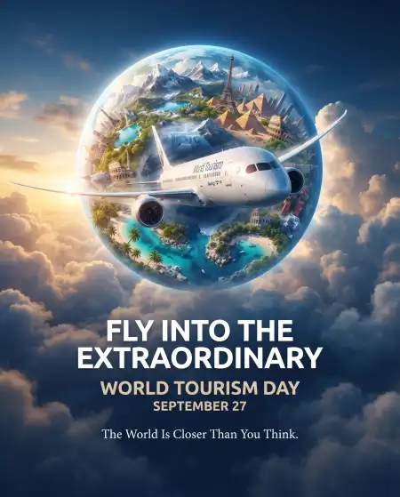 world tourism day airplane background 2026 - World Tourism Day Poster Background 2026
