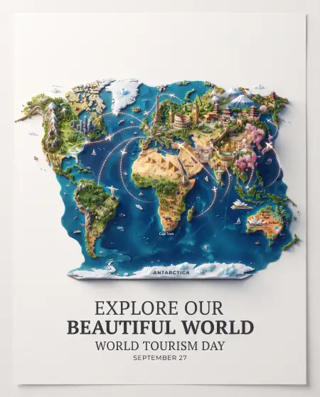 world tourism day colorful poster 2026