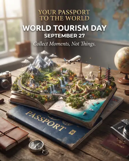 world tourism day creative vector 2026