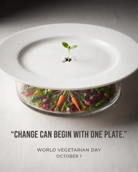 world vegetarian day 2026 eat healthy poster