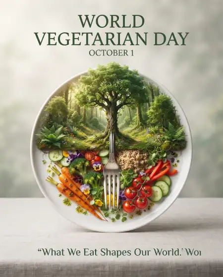 world vegetarian day 2026 go vegetarian poster