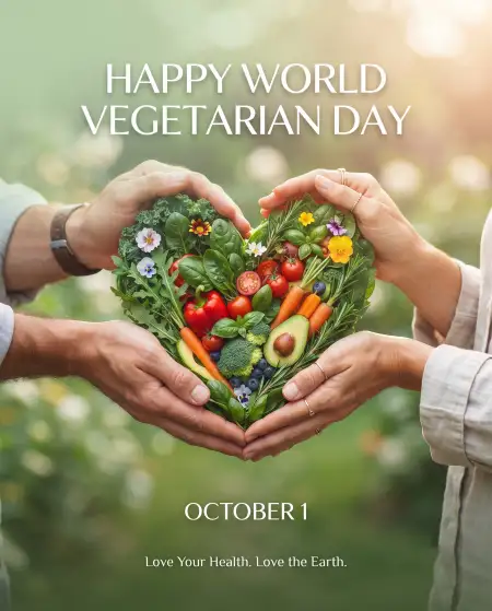 world vegetarian day 2026 greeting card - World Vegetarian Day 2026