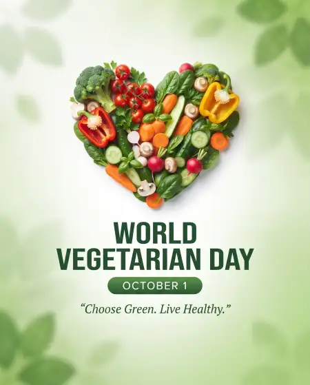world vegetarian day october 1 2026 greetings