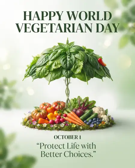world vegetarian day october 1 2026 poster