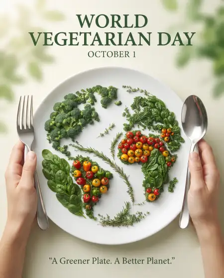 world vegetarian day october 1 2026 wishes