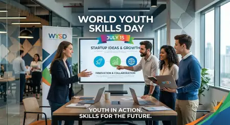 World Youth Skills Day 2026 Standee Design - Free World Youth Skills Day 2026 Download