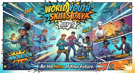 World Youth Skills Day 2026 Workforce Banner - Free World Youth Skills Day 2026 Banner Download