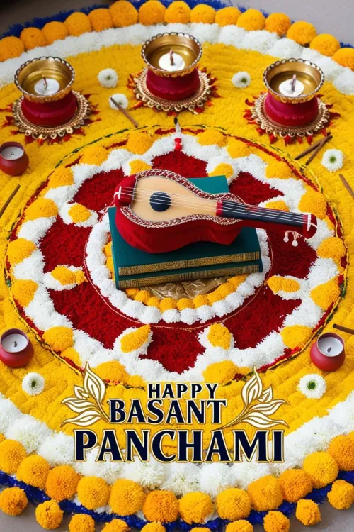 yellow color theme digital art basant panchami