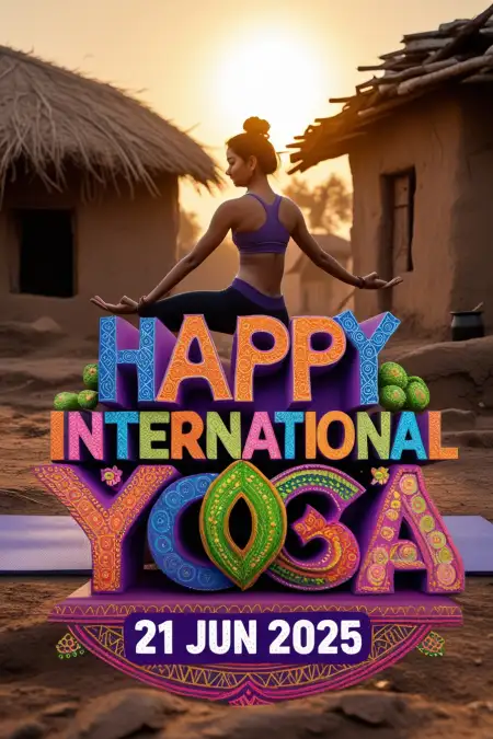 Yoga Day Greeting Card Image In Vector - Free Vector Download