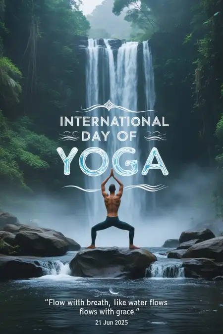 Yoga Day Image With Motivational Message In Hindi - Free Wishes Download