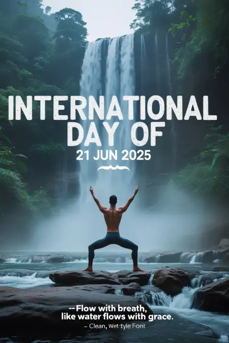 Yoga Day Image With Tricolor And Message - Free Wishes Download
