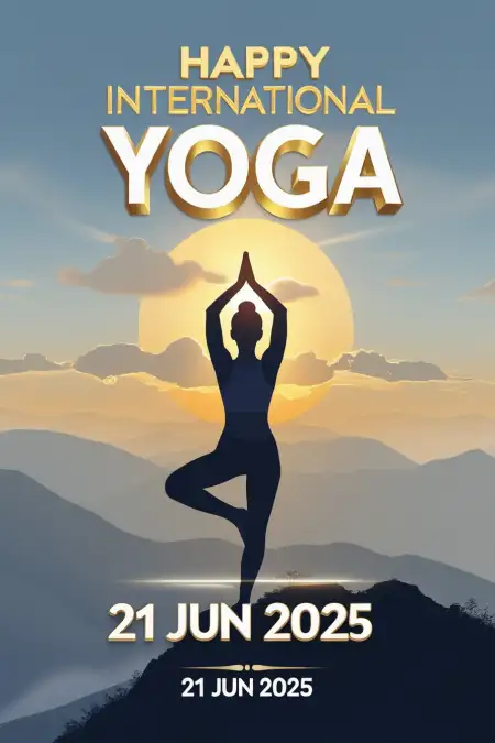 Yoga Day Poster Image With Hindi Shayari - Free Wishes Download