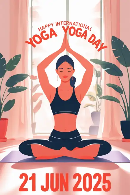 Yoga Day Whatsapp Image With Short Wishes - Free Wishes Download
