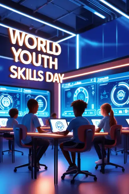 Youth Skills Day Digital Painting Image - Free World Youth Skills Day Download