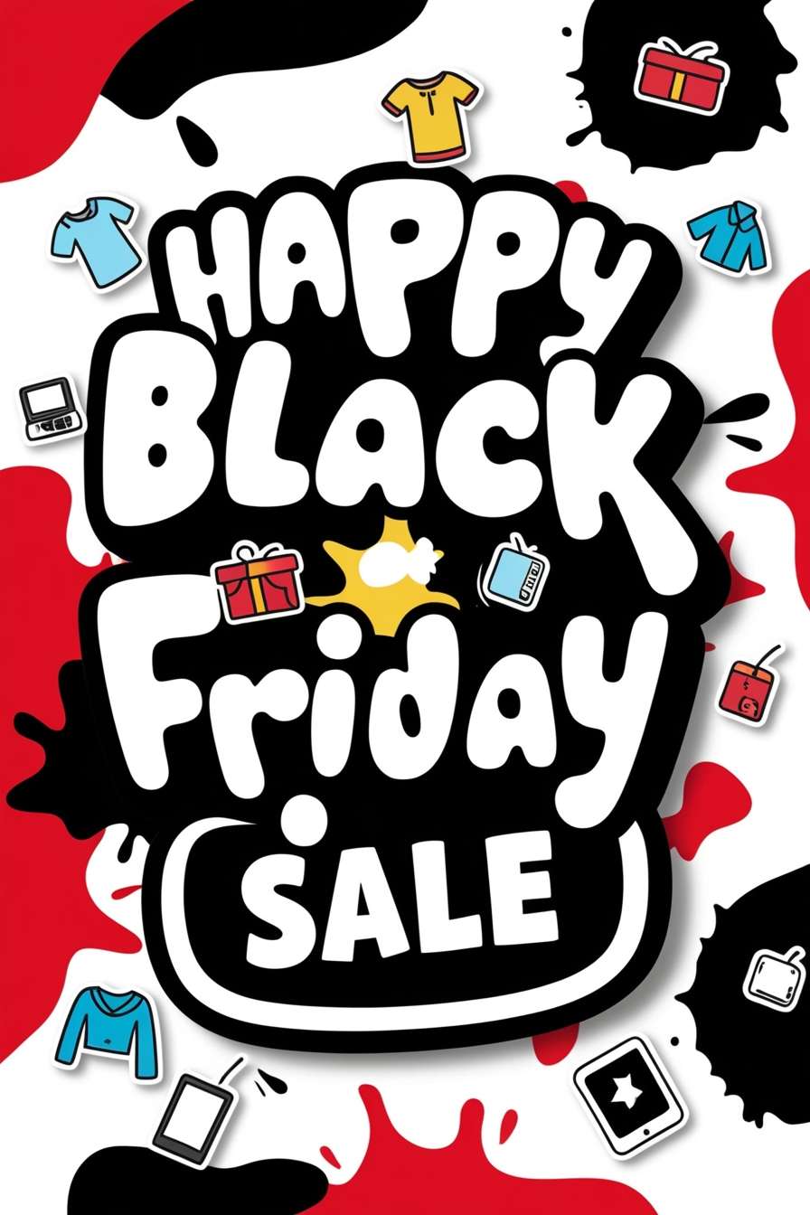  comic-style black friday sale image