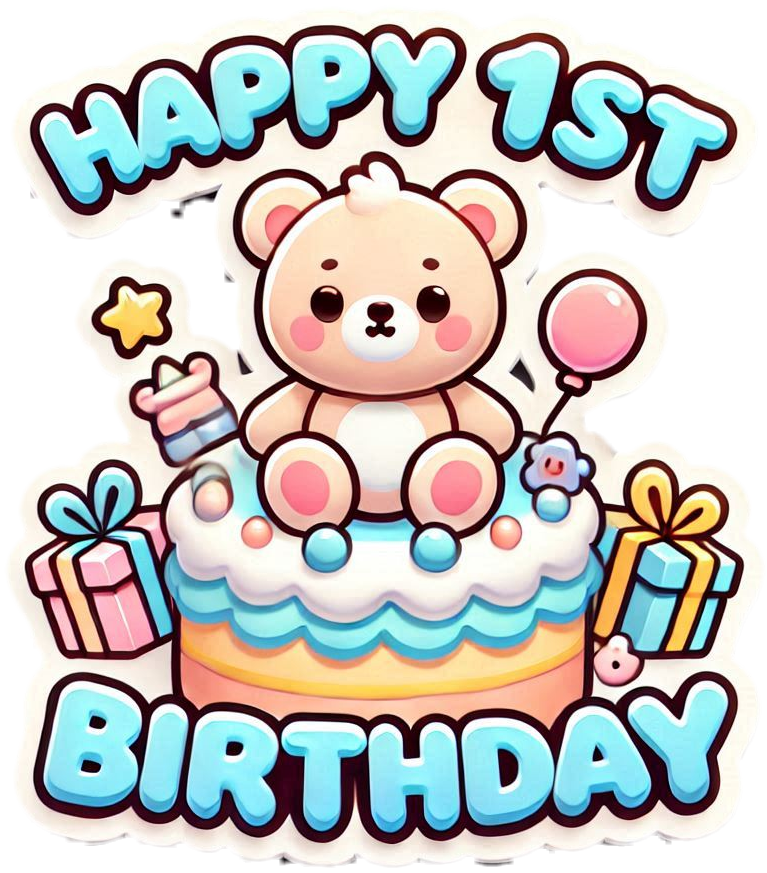 1st birthday cake png transparent background