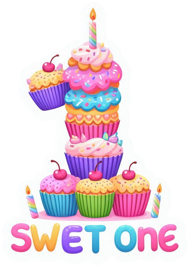 1st birthday cake png with candles and sprinkles