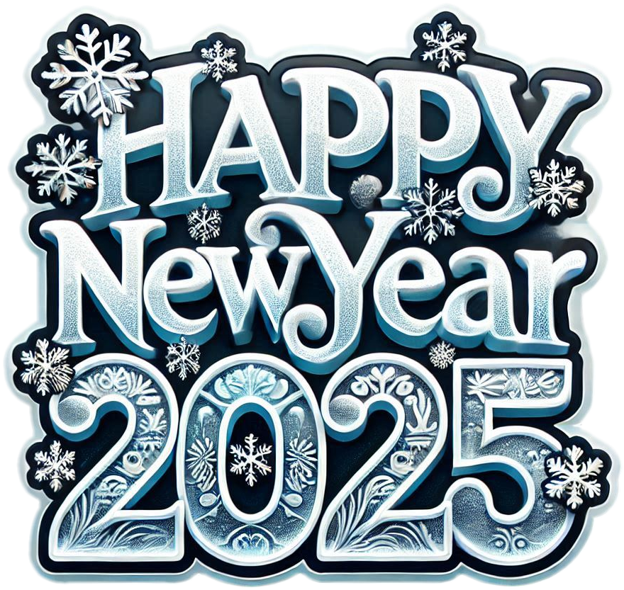 3d happy new year 2025 text png with shadow effects