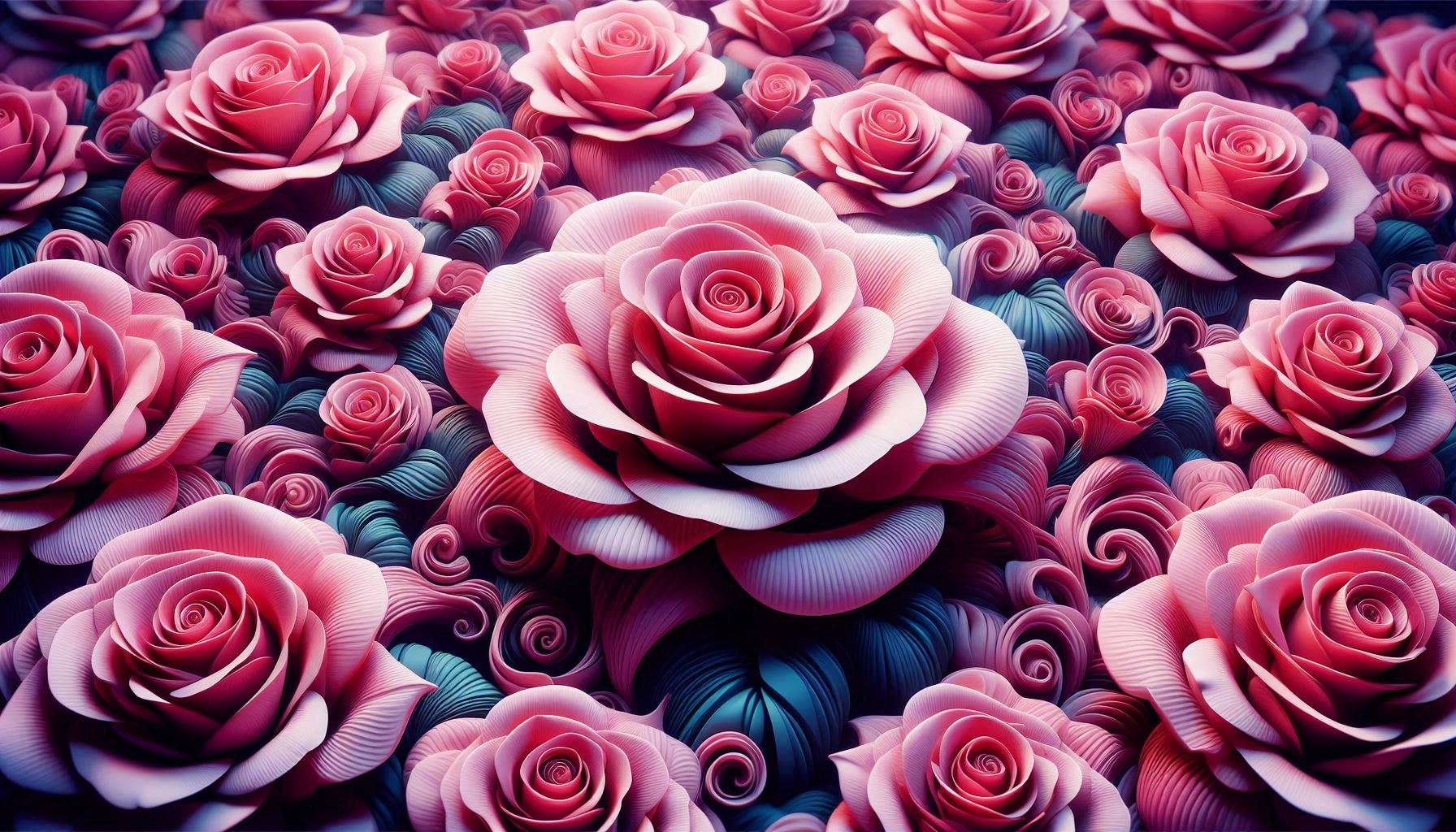 3d rose flower background for visual effects