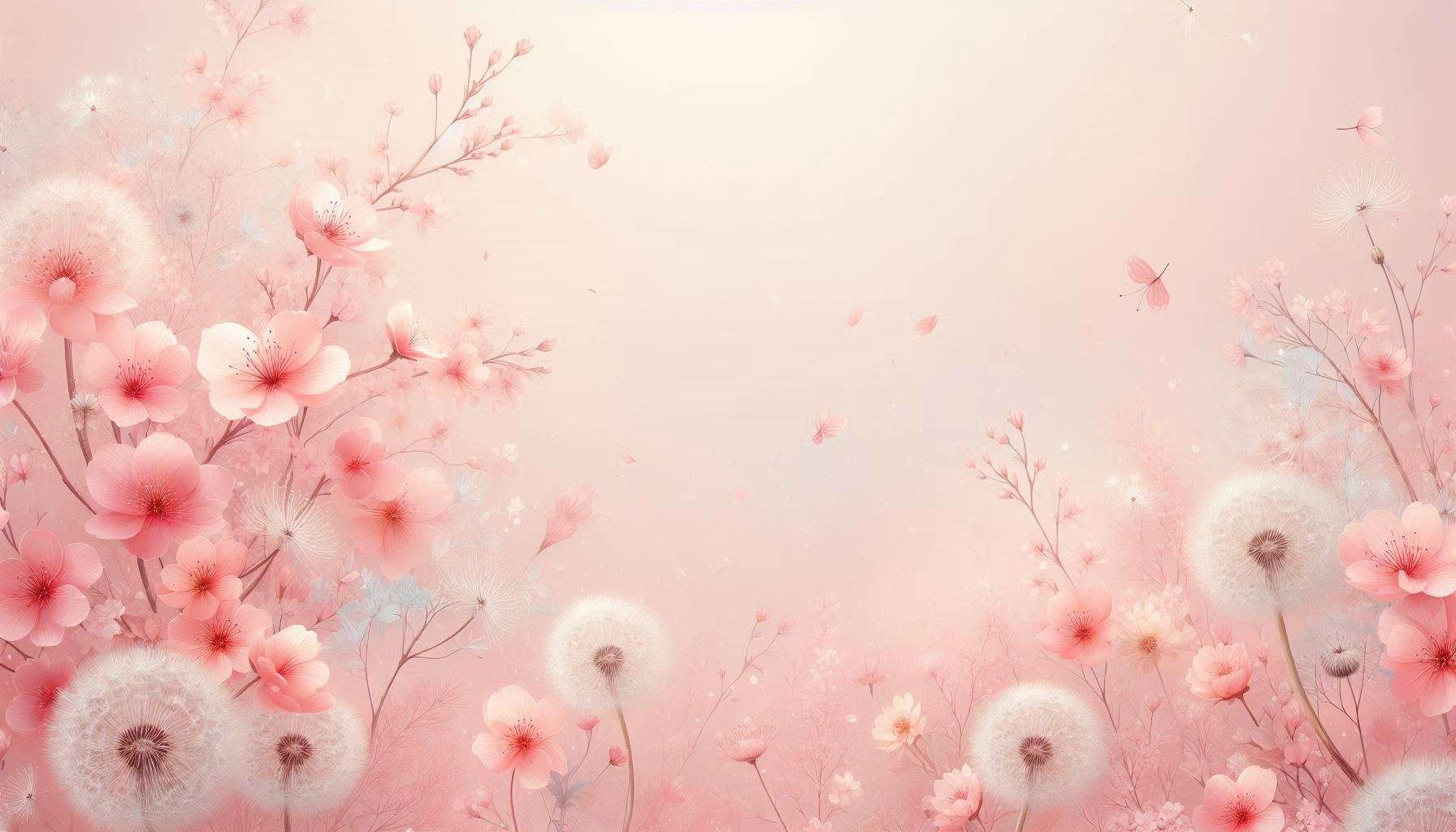 aesthetic light pink background with flower