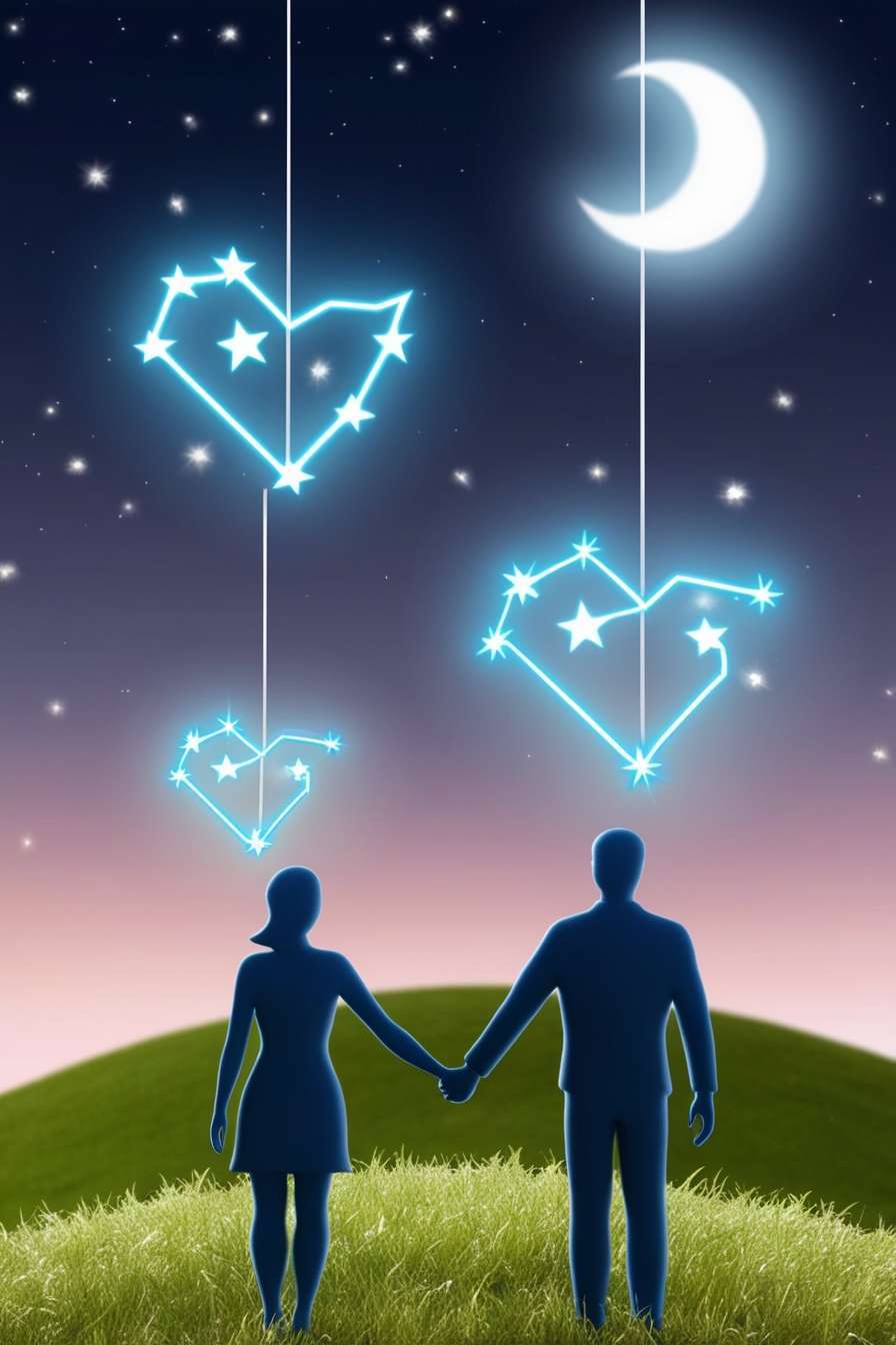 aesthetic love background with sparkles and stars