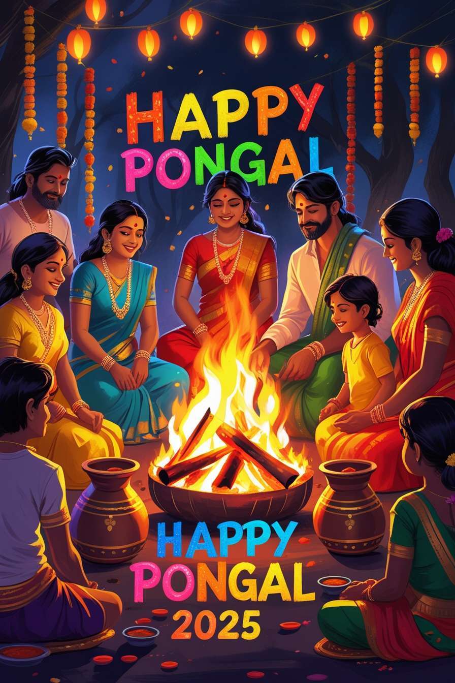 artistic happy pongal 2025 festival backgrounds