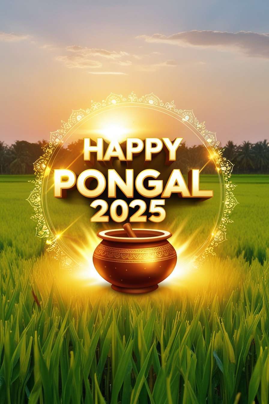 artistic happy pongal greetings 2025 designs