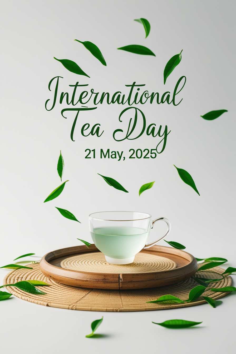 artistic international tea day poster design