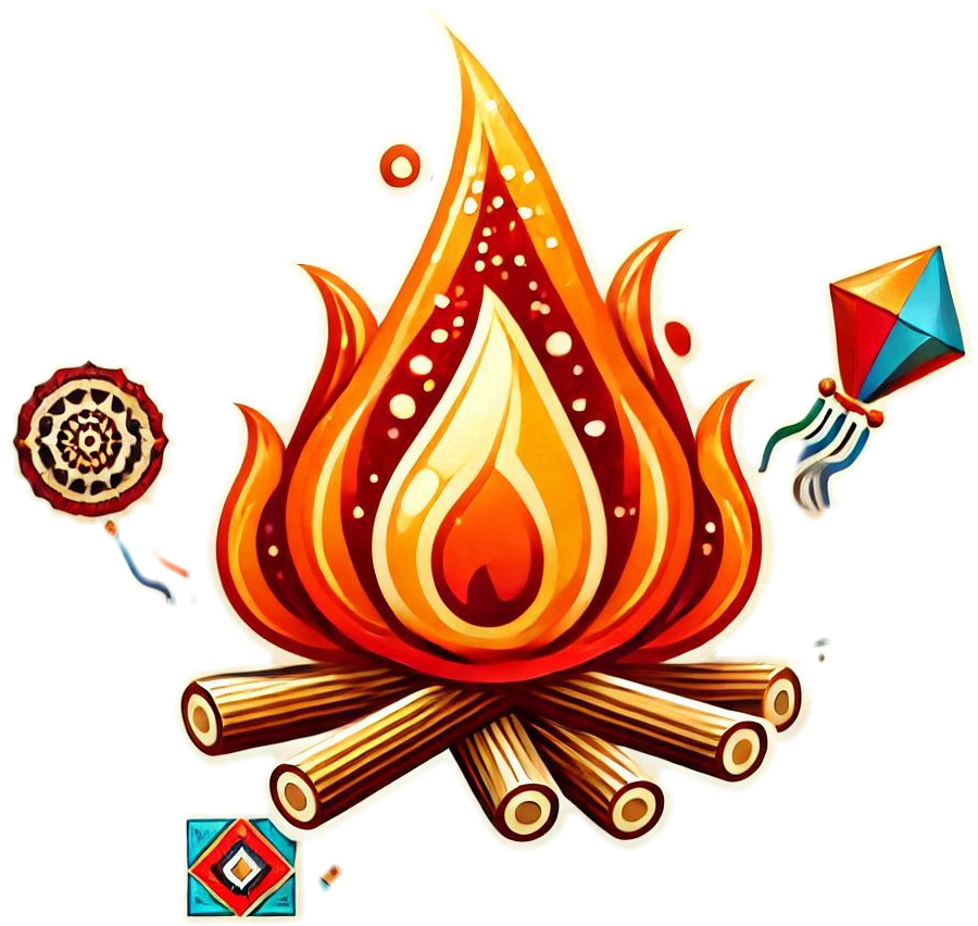 artistic lohri fire png for creative projects