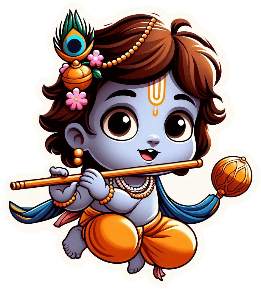 artistic lord krishna with flute png image for designers