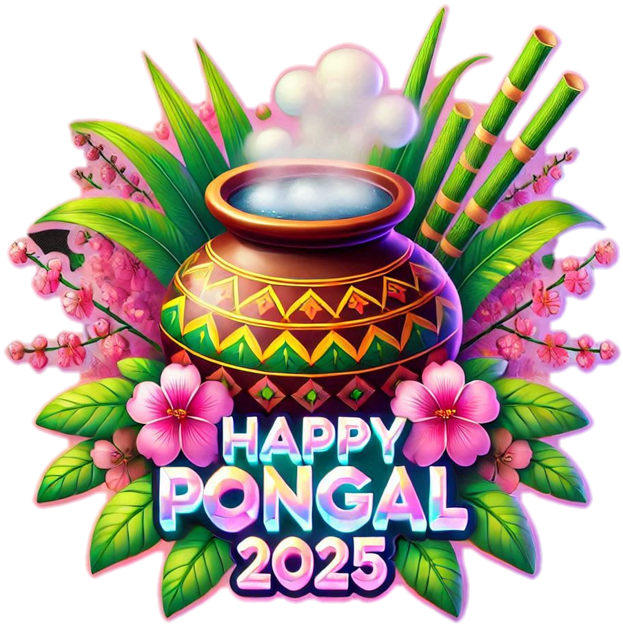 artistic pongal holiday png with rangoli patterns