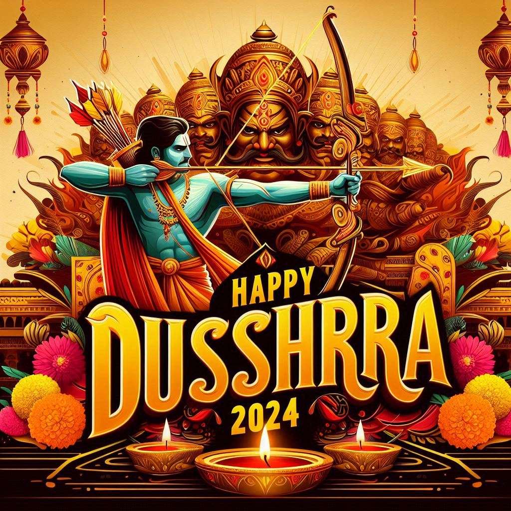 beautiful dussehra wishes images with festival vibes