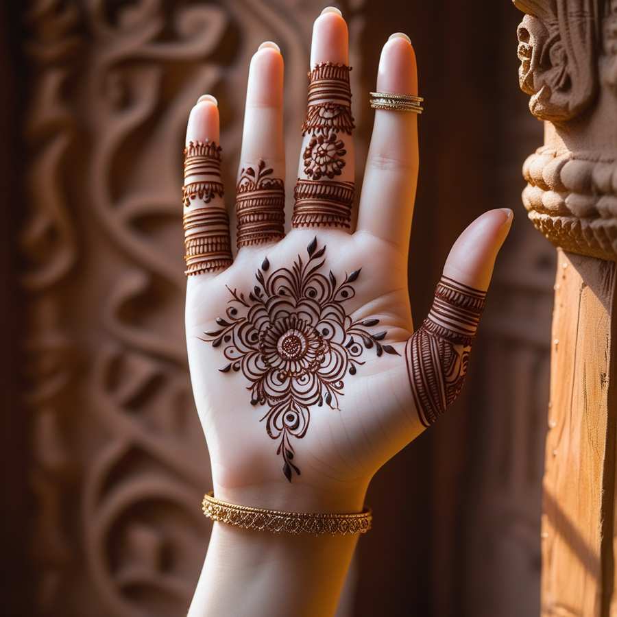 beautiful hand mehndi design with flowers
