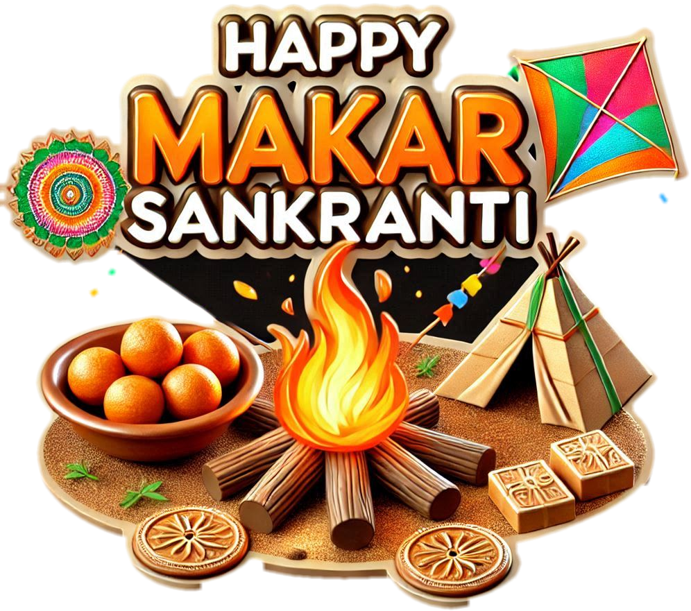 beautiful happy makar sankranti png design