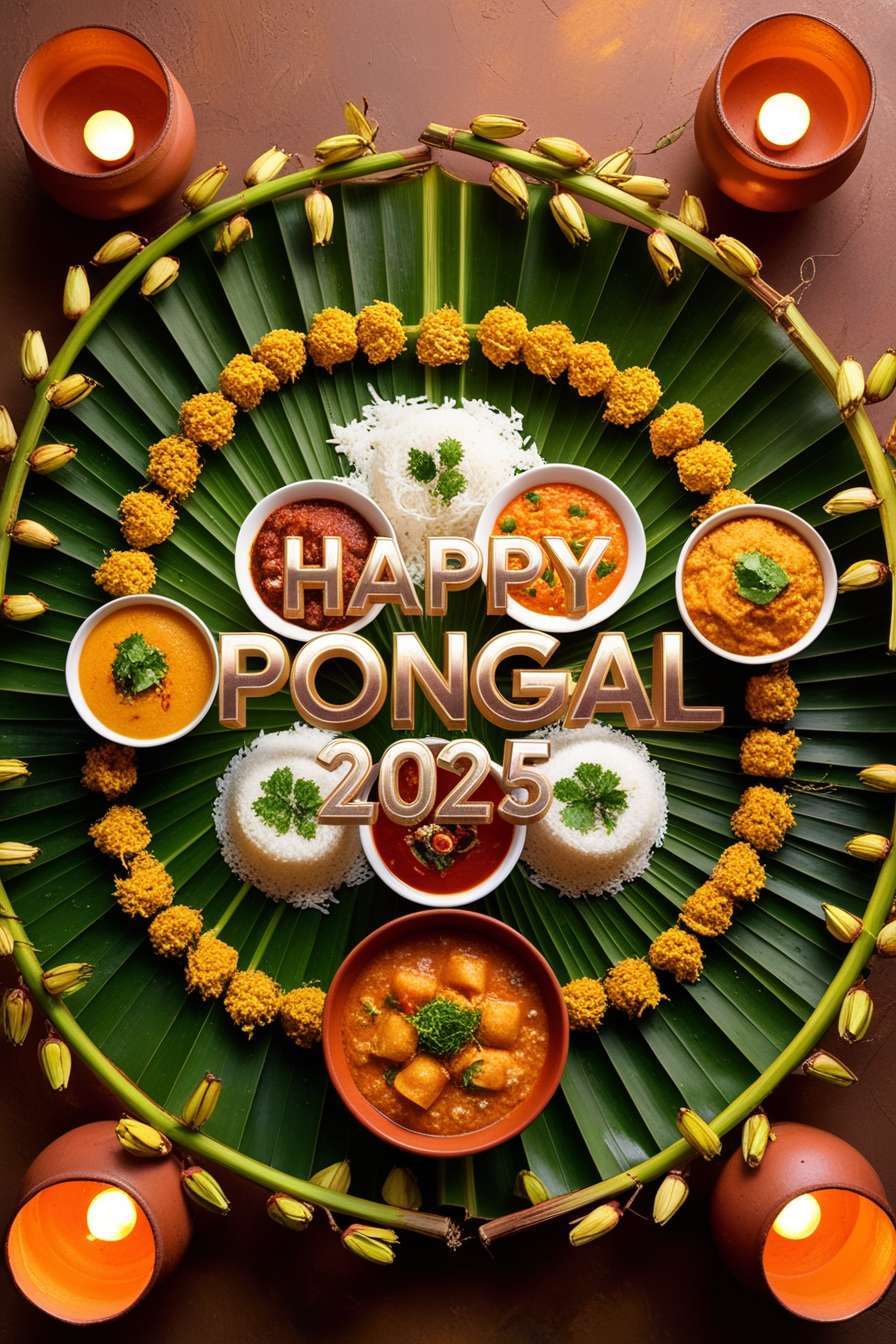 beautiful happy pongal greetings 2025 images free download