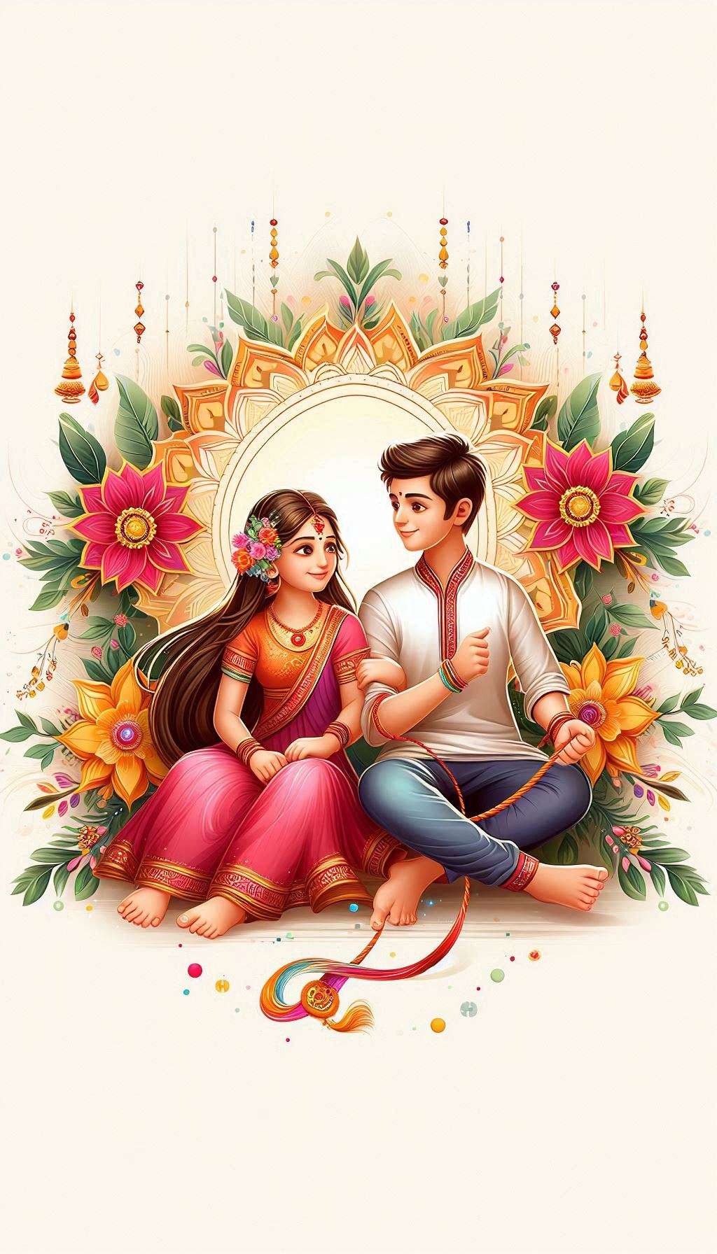 beautiful happy raksha bandhan images with brother-sister