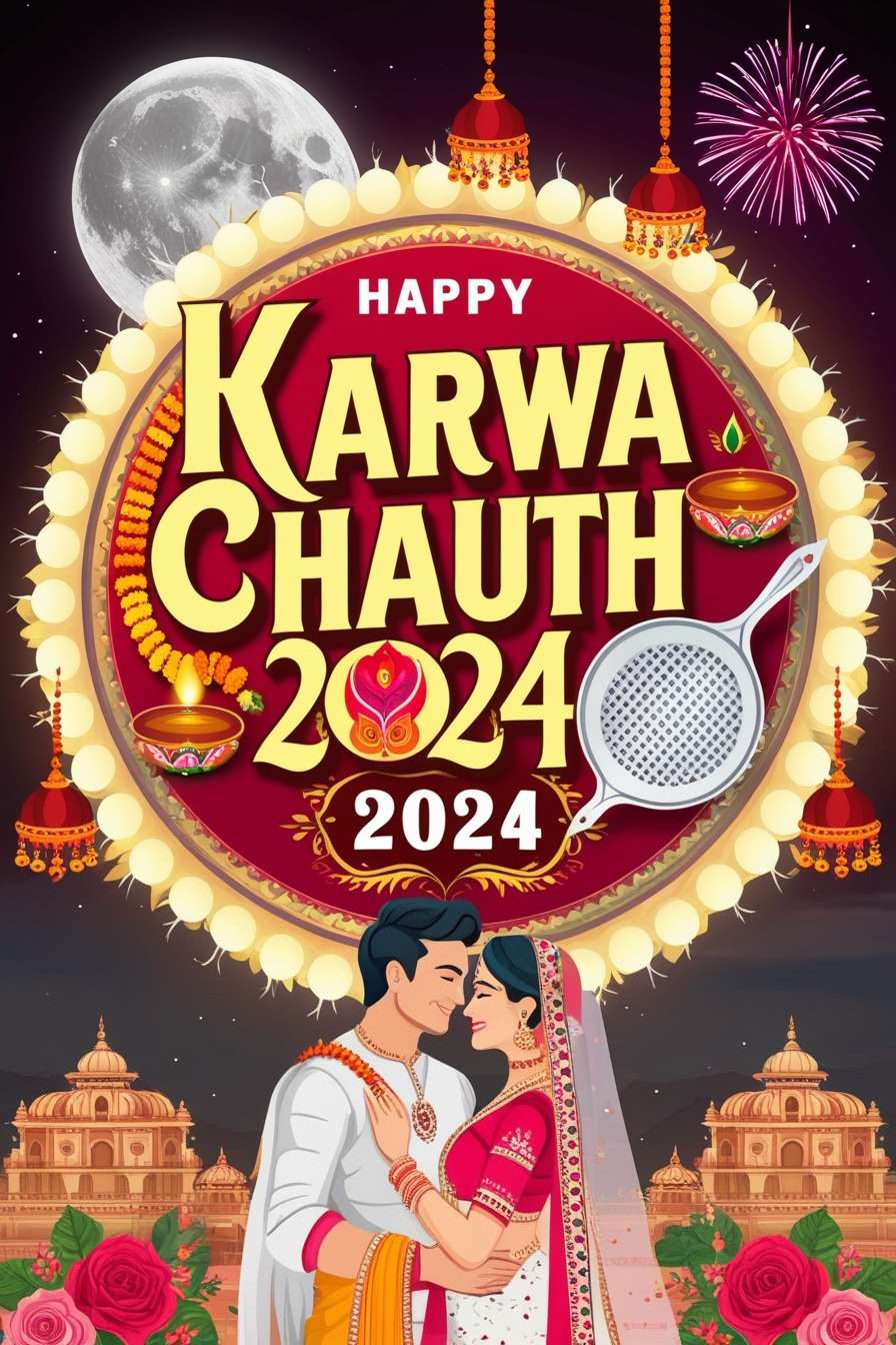 beautiful karwa chauth couple images 2024