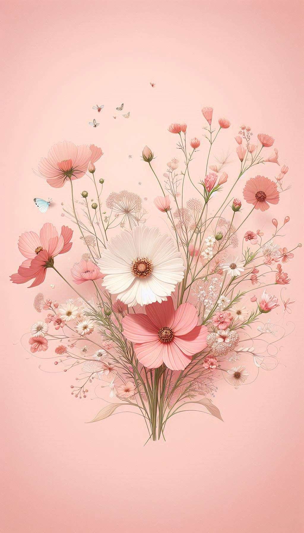 beautiful light pink background with flower