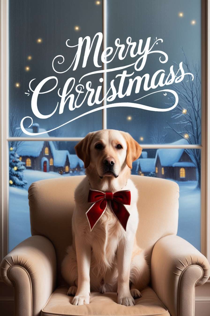 beautiful merry christmas dog image for desktop background