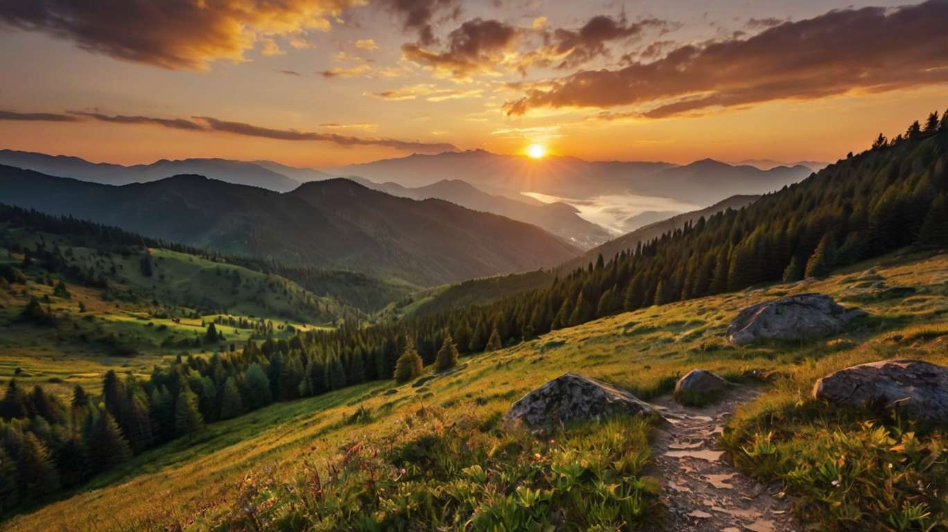 Download Free beautiful sunset mountain nature photos for websites, slideshows, and designs | royalty-free and unlimited use.